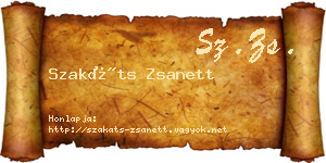 Szakáts Zsanett névjegykártya