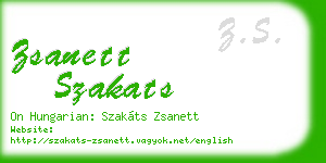 zsanett szakats business card